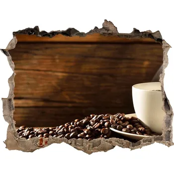 Fototapeta Nálepka díra na zeď beton Šálek kávy