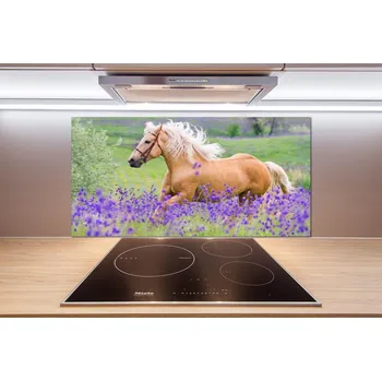 Obklad Panel lacobel Kůň na poli levandule