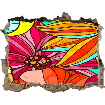 Fototapeta 3D díra na zeď Květinový vzor