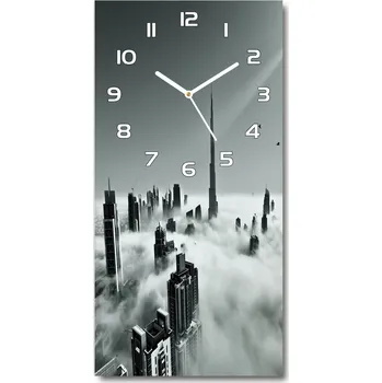 Hodiny Nástěnné skleněné hodiny Mrakodrapy