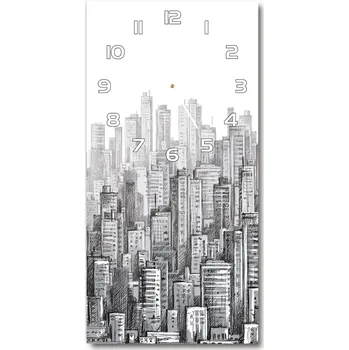 Hodiny Nástěnné skleněné hodiny Mrakodrapy