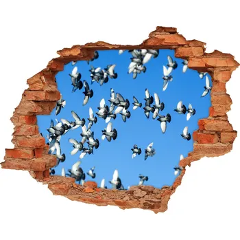 Fototapeta Samolepící díra na stěnu Stádo holubů