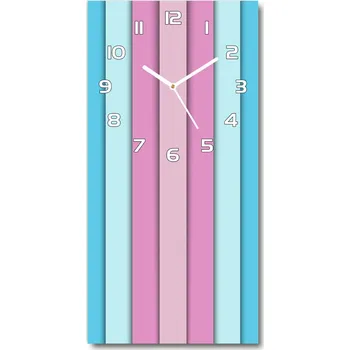 Hodiny Nástěnné skleněné hodiny Barevné pásky