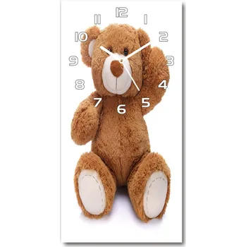 Hodiny Nástěnné skleněné hodiny Plyšový medvídek