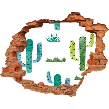 Fototapeta Nálepka 3D díra na zeď beton Kaktusy