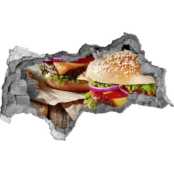 Fototapeta Nálepka 3D díra beton Hamburgery
