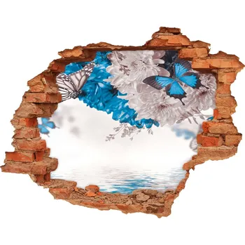 Fototapeta Samolepící díra na stěnu Květy a motýli