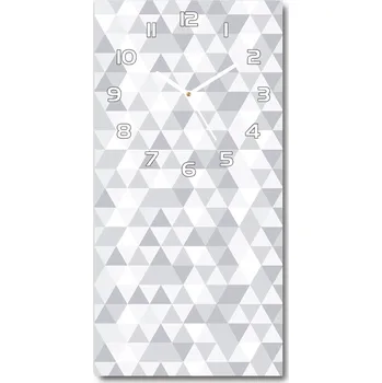 Hodiny Nástěnné skleněné hodiny Šedé trojůhelníky