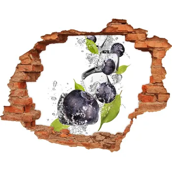 Fototapeta Nálepka 3D díra na zeď Borůvky s ledem