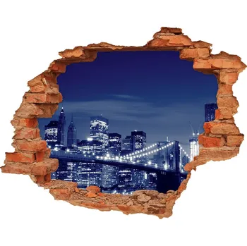Fototapeta Fototapeta díra na zeď 3D New York noc