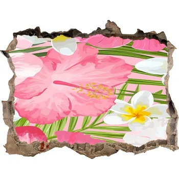 Fototapeta Nálepka 3D díra na zeď Tropické květiny