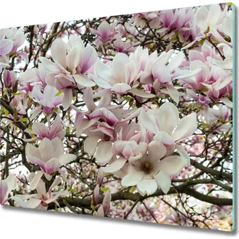 Kuchyňské prkénko Skleněná krájecí deska Květiny Magnolia 60x52 cm