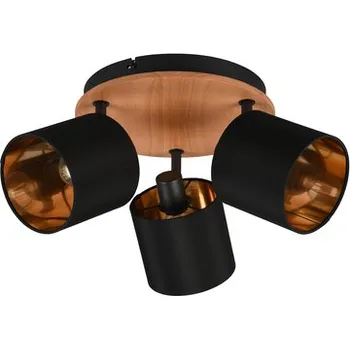 Černé tříbodové stropní svítidlo TOMMY