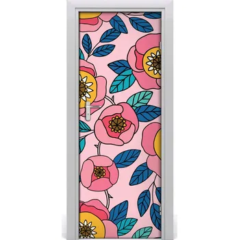 Fototapeta Samolepící fototapeta na dveře barevné květiny 75x205 cm