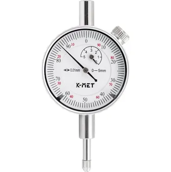 Úchylkoměr číselníkový K-MET 0-5 mm/40 mm/0,01 mm, ČSN&nbsp;EN&nbsp;ISO&nbsp;463, ČSN&nbsp;25&nbsp;1811, ČSN&nbsp;25&nbsp;1816 (1155-02-005)
