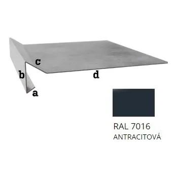 okap BLIX PVC Atiková okapnice háko r.š. 250 RAL 7016 černá antracit