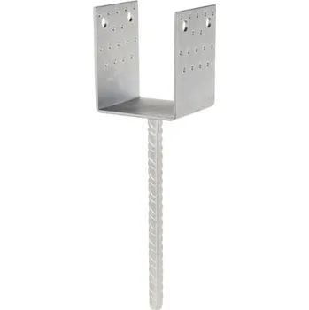 Tesařské kování TESAŘSKÉ KOVÁNÍ KOTEVNÍ PATKA 60x60 U úzká kolík 18x200 Zn