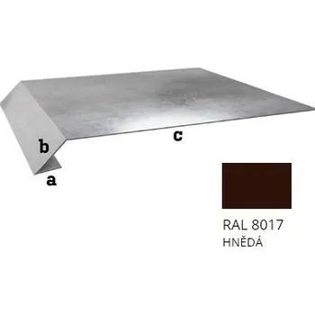 Plech BLIX Pozink tl. 0,5 mm Okapní plech r.š. 500 RAL 8017 Hnědá