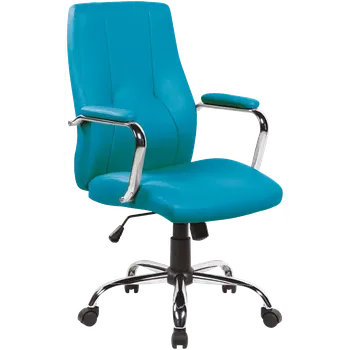ELENA židle kancelářská, ekokůže tyrkysová