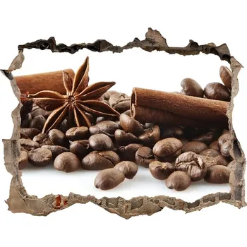 Fototapeta Nálepka díra na zeď Zrnka kávy skořice