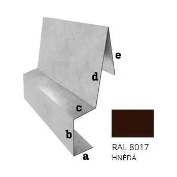 plechová krytina BLIX Pozink tl. 0,5 mm Závětrná lišta záv. r.š. 312,5 RAL 8017 Hnědá