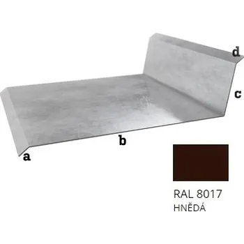 plechová krytina BLIX Pozink tl. 0,5 mm Lemování přední r.š. 312,5 RAL 8017 Hnědá