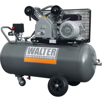 Kompresor WALTER Litinový pístový kompresor WK430-3-0/100AP příkon 2,2 kW, sací výkon 430 l/min, tlak 10 bar, vzdušník 100 l, napětí 230/50 V/Hz