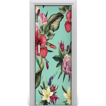 Fototapeta Samolepící fototapeta na dveře havajský vzor 85x205 cm