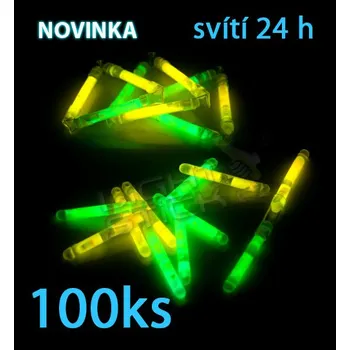 Svítilna Svítící tyčinka 4cm, POWDER, 100ks - Žlutá