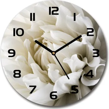 Hodiny Skleněné hodiny kulaté Bílá dálie