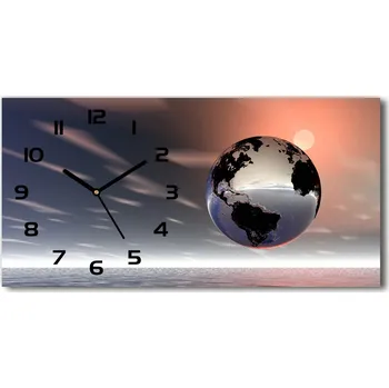 Hodiny Skleněné hodiny na stěnu tiché Planeta Země