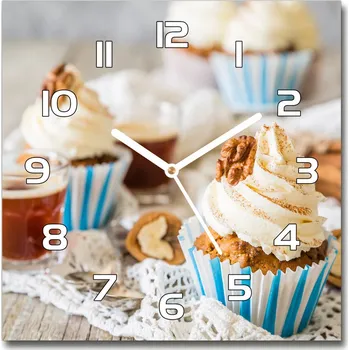 Hodiny Skleněné nástěnné hodiny čtverec Bábovky