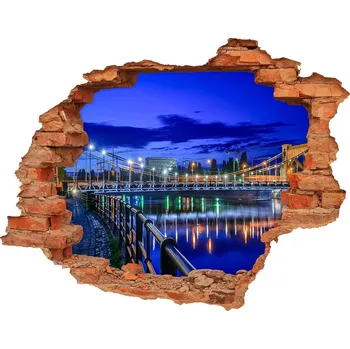 Fototapeta Fototapeta díra na zeď 3D Vratislav noc