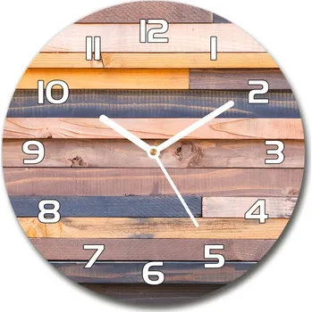 Hodiny Skleněné hodiny na stěnu Dřevěná stěna