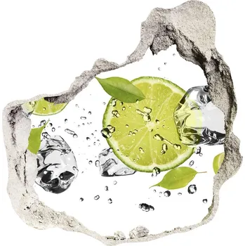 Fototapeta Nálepka 3D díra Limetka a voda