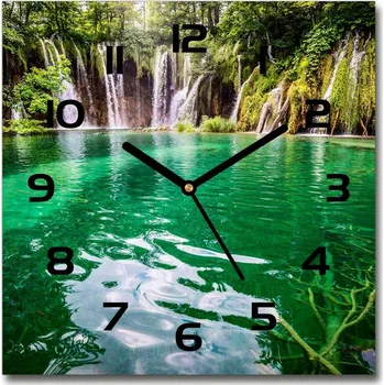 Hodiny Skleněné hodiny čtverec Plitvické jezero