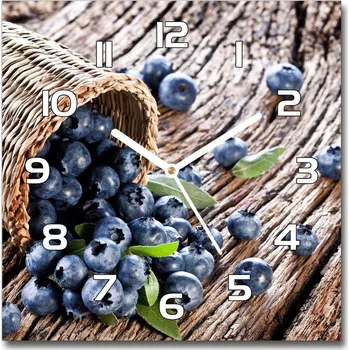 Hodiny Skleněné hodiny na stěnu Borůvky v koši