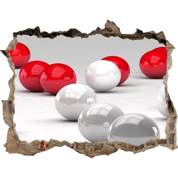 Fototapeta Samolepící díra na stěnu Červenobílé koule