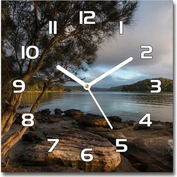 Hodiny Skleněné hodiny na stěnu Strom nad řekou