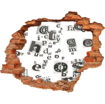 Fototapeta Fototapeta díra na zeď Písmena z novin
