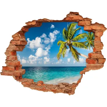 Fototapeta Díra 3D ve zdi na stěnu Maledivy pláž