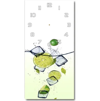 Hodiny Nástěnné skleněné hodiny Limetky a led