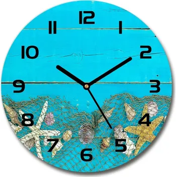 Hodiny Skleněné hodiny na stěnu Hvězdice a mušle