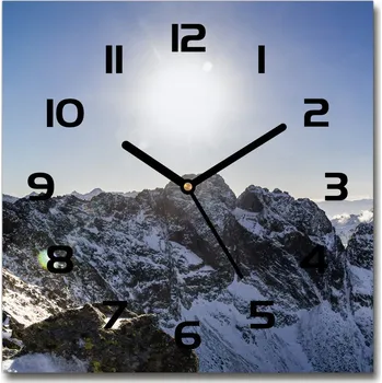 Hodiny Skleněné hodiny na stěnu Zima v Tatrách