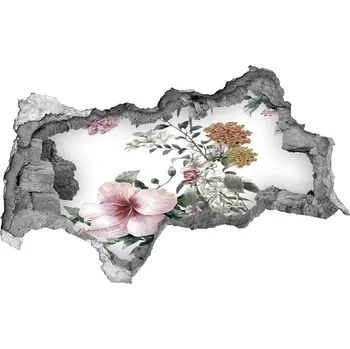 Fototapeta Nálepka 3D díra na zeď Květinový vzor