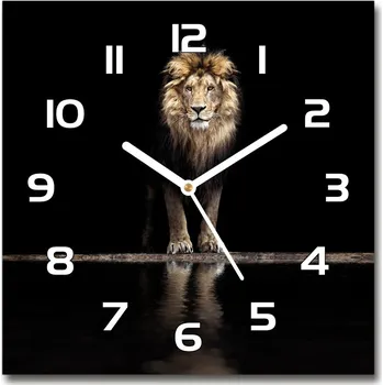 Hodiny Skleněné hodiny čtverec Portrét lva