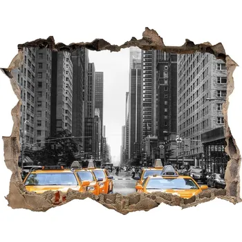 Fototapeta Foto fotografie díra na zeď Taxi New York