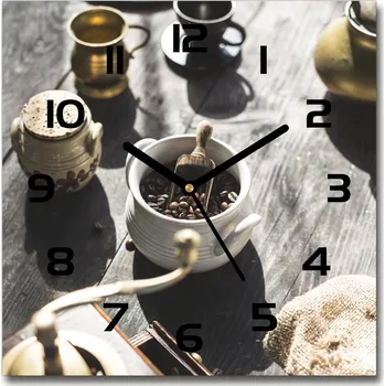 Hodiny Skleněné hodiny čtverec Mlýnek na kávu