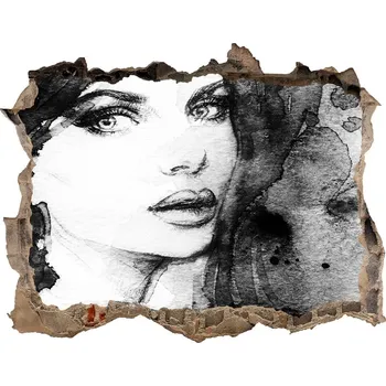 Fototapeta Fototapeta díra na zeď Žena portrét