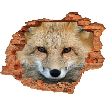 Fototapeta Díra 3D fototapeta na stěnu nálepka Liška